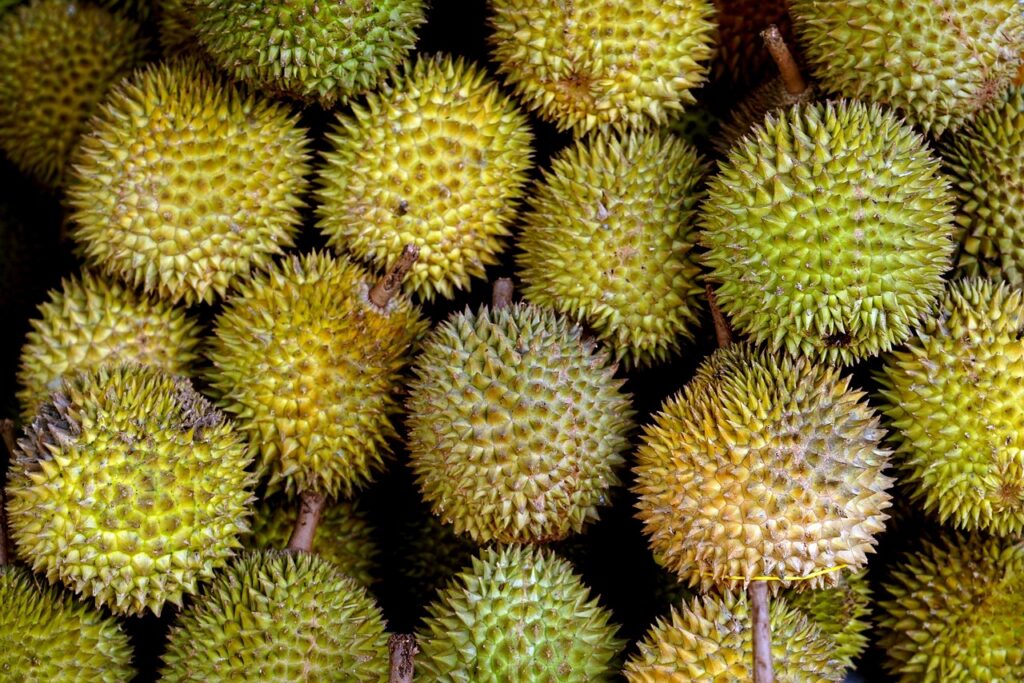 Durians, the fruit often featured in Tiktok livestreams