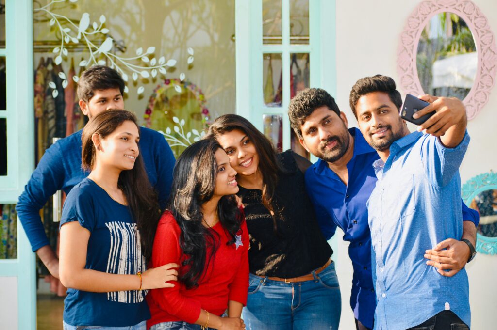 Indians having groupfies