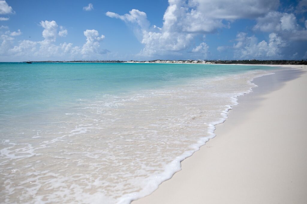 Beach in Anguilla, the small Caribbean island with the internet domain .ai that attracted Artificial Intelligence companies